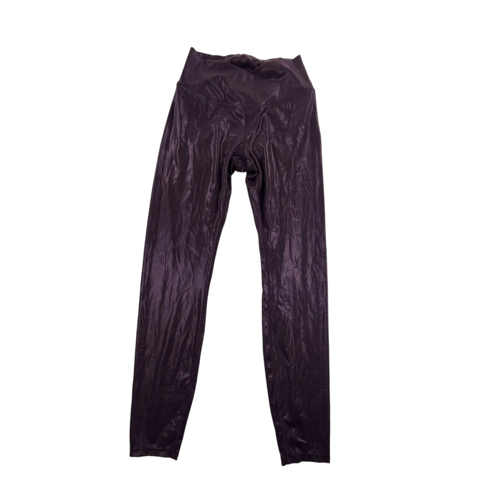 Halara Petitoff High Waisted Crossover Leggings Metallic Black 7/8 Small